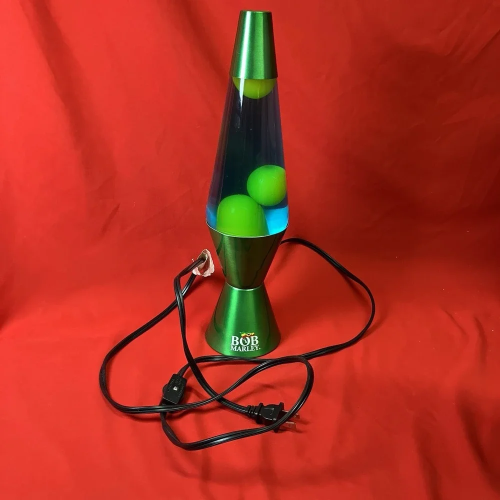 Lava Lite Lamp 2017 14.5" Bob Marley / Blue Liquid / Yellow Wax / 2124 /‎ Flaw - Picture 6 of 17